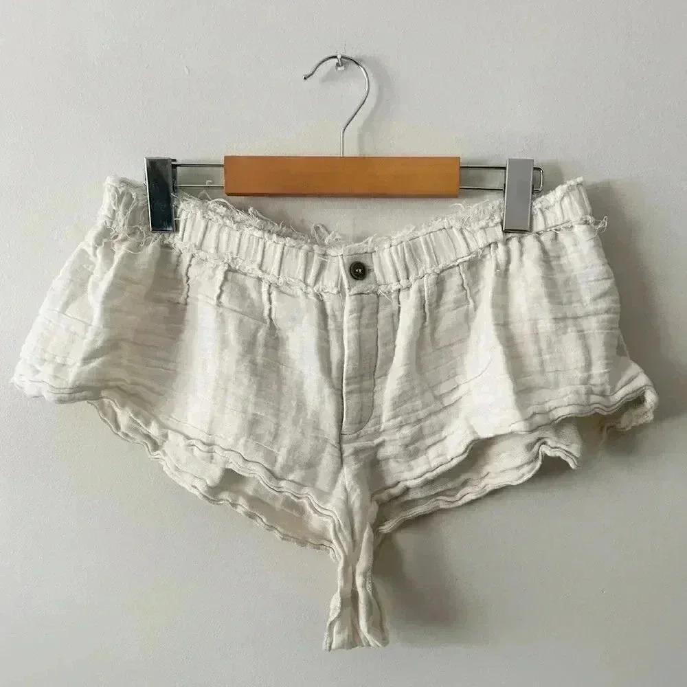Free People Cotton Lounging Mini Shorts  S
